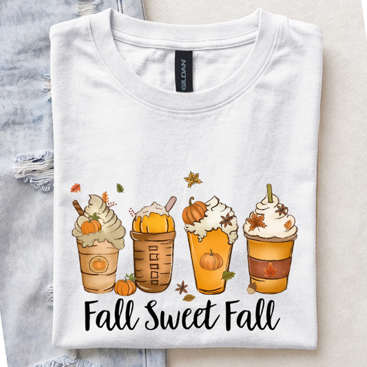 Fall Sweet Fall Pumpkin Spice Latte T-Shirt | Cute Autumn Coffee Graphic Tee