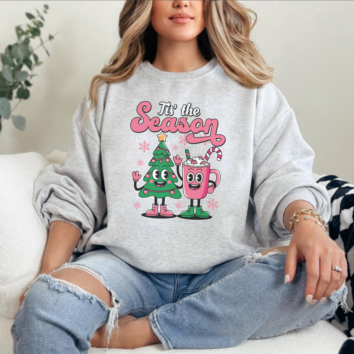 ☕Tis the Season Christmas Cocoa Sweatshirt | Cute Holiday Crewneck