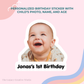 Personalized Boy Birthday Face Stickers – Custom Photo, Name & Age