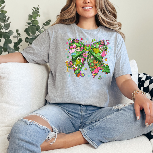 Whimsical Christmas Bow Graphic Tee