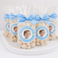 Personalized Blue Birthday Thank You Stickers – Custom Photo, Name & Age Party Favor Stickers
