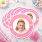Personalized Pink Birthday Thank You Stickers – Custom Photo, Name & Age Party Favor Stickers