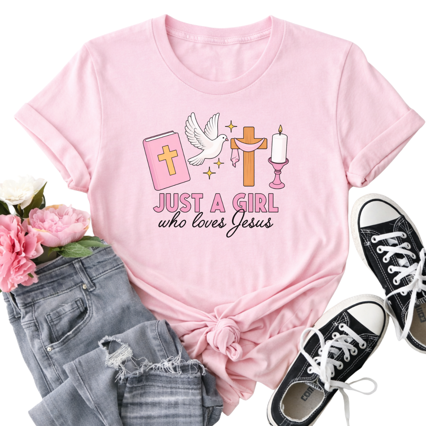 Just a Girl Who Loves Jesus T-Shirt | Christian Faith Tee