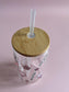 Motivational Glass Cup  – 16oz with Bamboo Lid & Straw